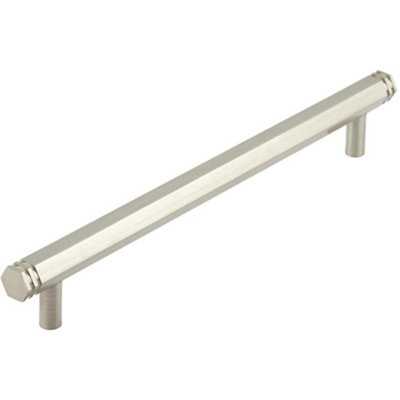 Satin Nickel Cabinet Handle - 224mm Centers for Modern Interiors - Kitchen Drawer Pull Handle