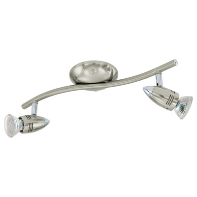 Satin Nickel Chrome Flush Ceiling Light with GU10 Bulbs