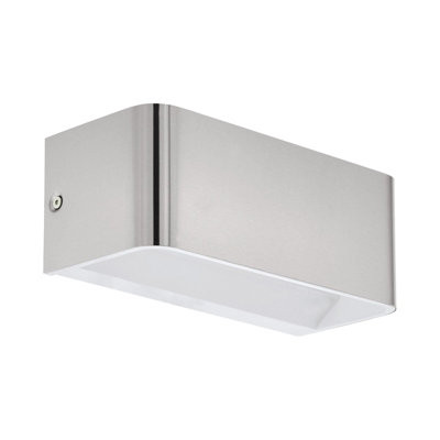 Satin Nickel LED Wall Light with Adjustable Height and Integrated Bulb