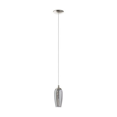 Satin Nickel Pendant Ceiling Light with Smoked Glass Shade and G9 Bulb