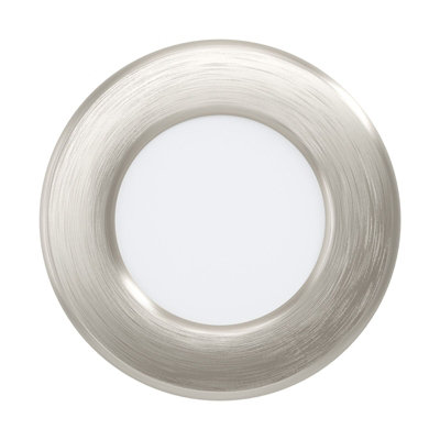 Satin Nickel Steel Flush Downlight with Built-in LED for Walls and Ceilings - 2.7W