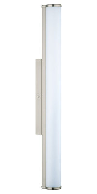 Satin Nickel Wall and Mirror Light with White Glass LED Bulb 16W