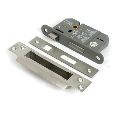 Satin Stainless Steel 5 Lever BS Sashlock 64mm