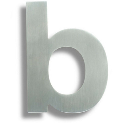 Satin Steel Door Letter B - 118mm Height 2mm Depth Front Door Letter ...