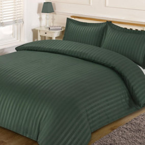 Satin Stripe Duvet Cover with Pillowcase Set