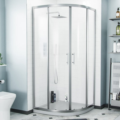 Saturn Quadrant 900 mm Curved Corner Shower Enclosure and Low Profile Tray - 3