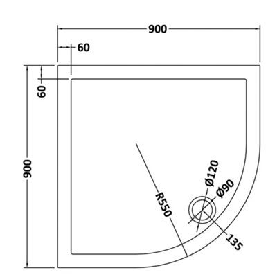 Saturn Quadrant 900 mm Curved Corner Shower Enclosure and Low Profile Tray - 8