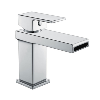 Saturn Waterfall Design Basin Sink Mono Mixer Tap & Deck Mounted Bath Filler Tap