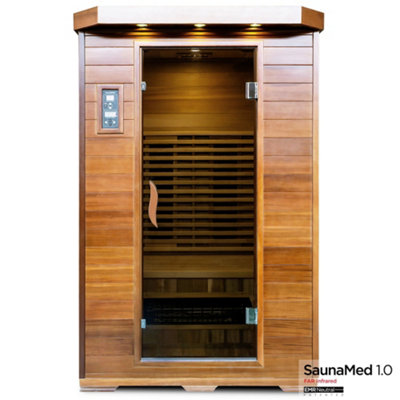 SaunaMed 2 Person Indoor Luxury Cedar FAR Infrared Sauna EMR Neutral™ | DIY  at Bu0026Q