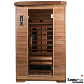 SaunaMed 2 Person Indoor Luxury Cedar FAR Infrared Sauna EMR Neutral™