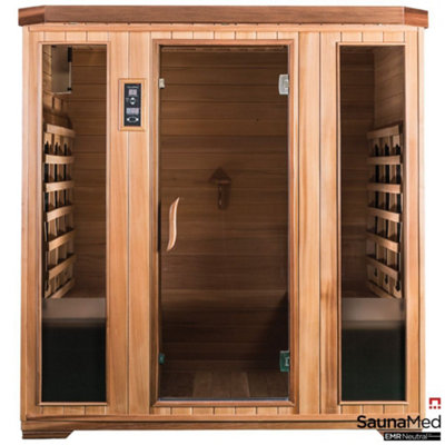 SaunaMed 4 Person Indoor Luxury Cedar FAR Infrared Sauna EMR Neutral™