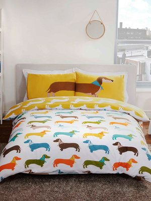 Sausage Dog Double Duvet Cover and Pillowcase Set