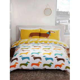 Sausage Dog Double Duvet Cover and Pillowcase Set