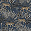Savanna Cheetah Wallpaper Blue Grandeco 163801