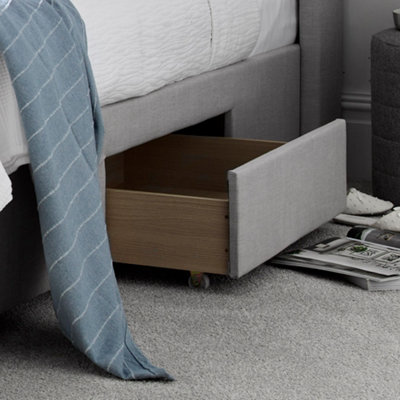 Savannah Grey Mist Upholstered - King Size Drawer Bed Frame Only