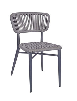 Savilo Outdoor Garden Patio Side Chair Grey