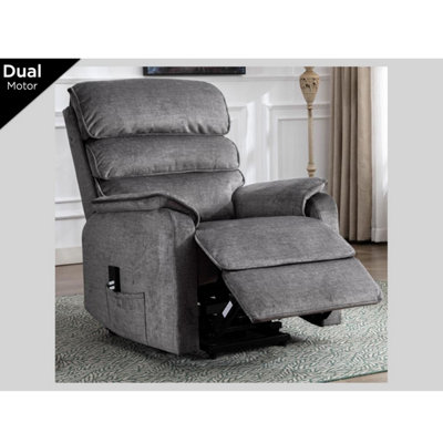 Savoy Fabric Grey Lift & Tilt Recliner Armchair for Living Room (Dual Motor)