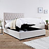 Savoy Stone Upholstered Ottoman Storage Double Bed Frame Only