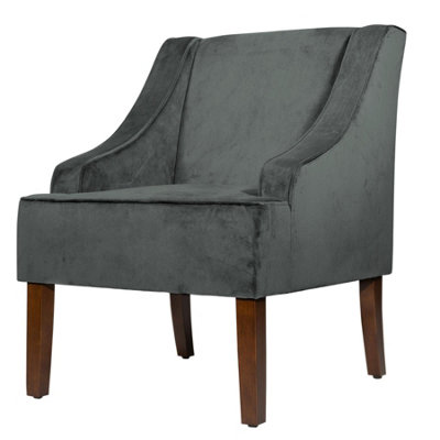 Savoy Velvet Armchair - Dark Grey