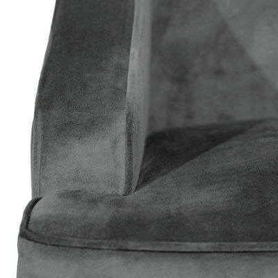 Savoy Velvet Armchair - Dark Grey