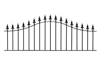 SAXA Metal Spear Top Arched Garden Railing Panel 1830mm (6ft) GAP x 660mm High SAZP04