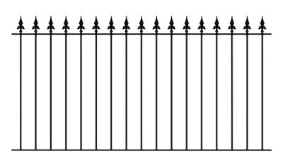SAXA Metal Spear Top Garden Fence Panel 1830mm (6ft) GAP x 950mm High SAZP01