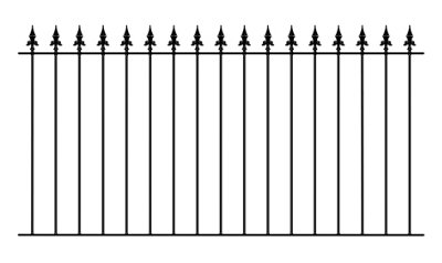 SAXA Metal Spear Top Garden Fence Panel 1830mm (6ft) GAP x 950mm High SAZP01