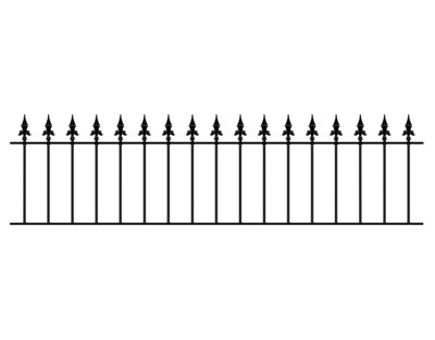 SAXA Metal Spear Top Garden Railing Panel 1830mm (6ft) GAP x 490mm High SAZP03