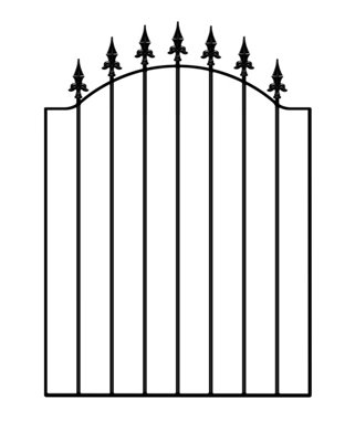 SAXA Spear Top Low Bow Metal Garden Gate 880mm GAP x 1076mm High WASB