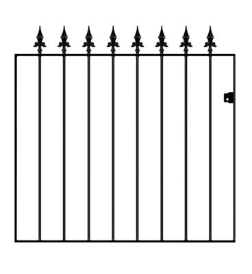 SAXA Spear Top Metal Garden Gate 1067mm GAP x 950mm High SAZP05/5