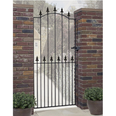 SAXA Spear Top Tall Bow Top Metal Garden Gate 1067mm GAP x 1976mm High SAZP34 - 3
