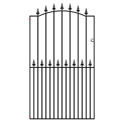 SAXA Spear Top Tall Bow Top Metal Garden Gate 1220mm GAP x 1990mm High SAZP36