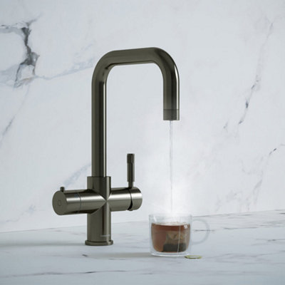 Saxan Brushed Gunmetal 4 in 1 Instant Boiling Water Tap