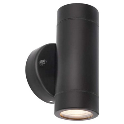 Saxby 75432 Palin Outdoor Up-Down Wall Light IP44 (Matt Black)