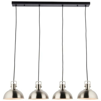 Saxby Kella Four Light LED Bar Pendant - Satin Nickel & Matt Black Finish