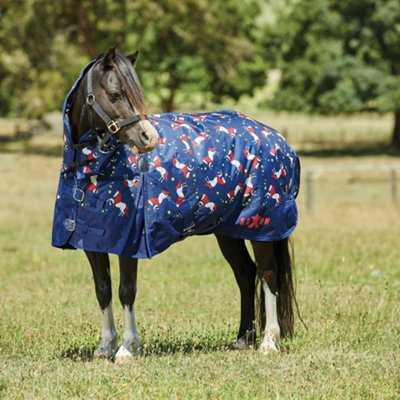 Saxon Combo Neck Unicorn Horse Turnout Rug Blue (5 3") DIY at B&Q