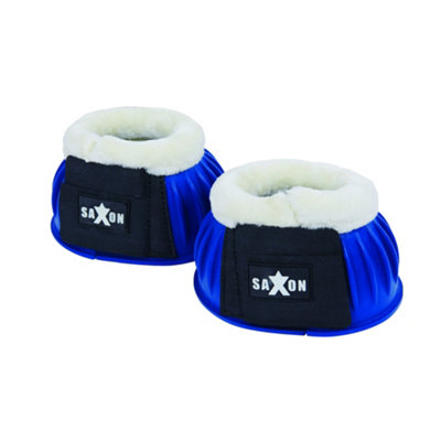 Saxon Fleece Trim Rubber Bell Boots Navy/White (Pony) Price Comparisons | Compare The Build