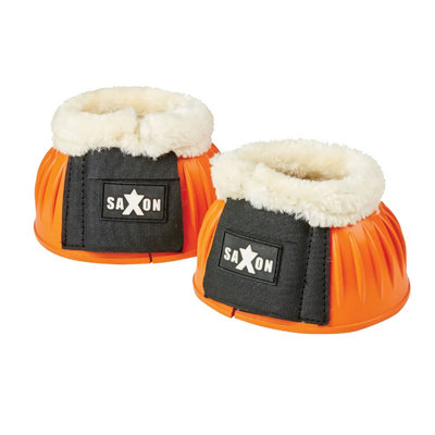 Saxon Fleece Trim Rubber Bell Boots Orange/White (Pony) Price Comparisons | Compare The Build