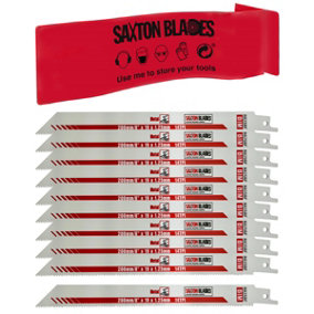 Saxton 200mm Reciprocating Sabre Saw Heavy Duty Metal Blades R825BF, Pack of 10