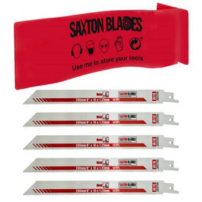 Saxton 200mm Reciprocating Sabre Saw Heavy Duty Metal Blades R825BF, Pack of 5