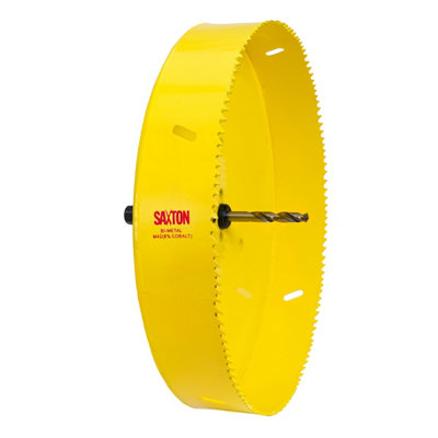 Saxton HSS Hole Saw M42 Bi-Metal 8% Cobalt Heavy Duty with Arbor (14mm - 230mm) - 225mm (8.55/64") + Arbor