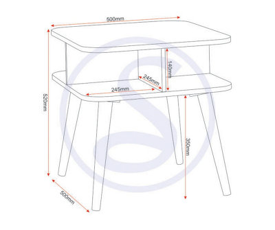 Saxton Side End Lamp Table in Mid Oak Effect and Grey Finish
