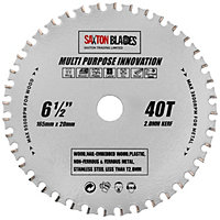 Saxton TCT16540TMPT TCT Multi Purpose Innovation Circular Saw Blade 165mm x 40 Teeth x 20mm Bore & 16mm Ring