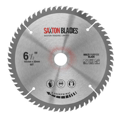 Saxton TCT16560TMPB TCT Laminate Hardwood Aluminium Circular Saw Blade 165mm x 60T x 20mm Bore (16mm ring)