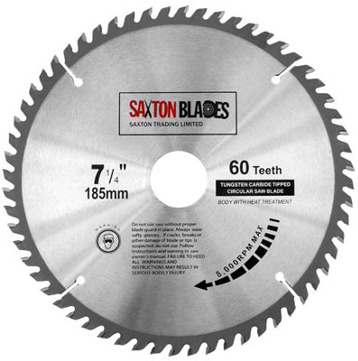 Saxton TCT18560T TCT Circular Saw Blade 185mm x 60 Teeth x 30mm Bore ...