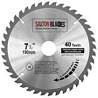 Saxton TCT19040T TCT Circular Saw Blade 190mm x 40 Teeth x 30mm Bore + 16, 20 and 25mm Rings