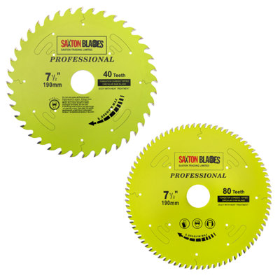 Saxton TCT190MXAPRO Professional Range TCT Circular Blade 190mm Pack A
