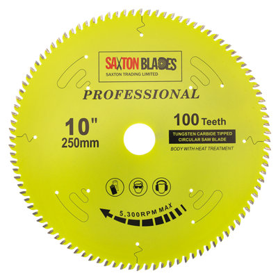 Saxton TCT250100TPRO Professional Range TCT Circular Blade 250mm x 100 Teeth x 30mm Bore, 16, 20, 25mm Reduction Ring