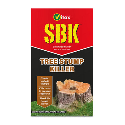 SBK Tree Stump Killer 250ml Glyphosate Free for Tree Stumps Woody Weeds Prevents Regrowth Safe for Grassland
