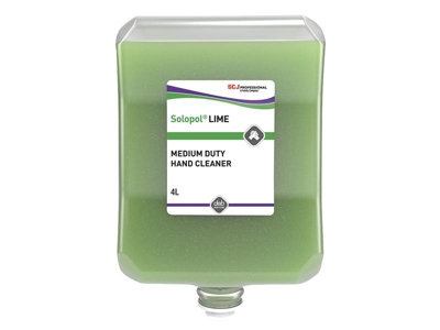 SC Johnson LIM4LTR Solopol Lime Medium/Heavy-Duty Hand Wash Cartridge 4 Litre